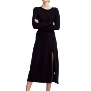 Maje Rolland Woven Midi Dress in Black 🆕️